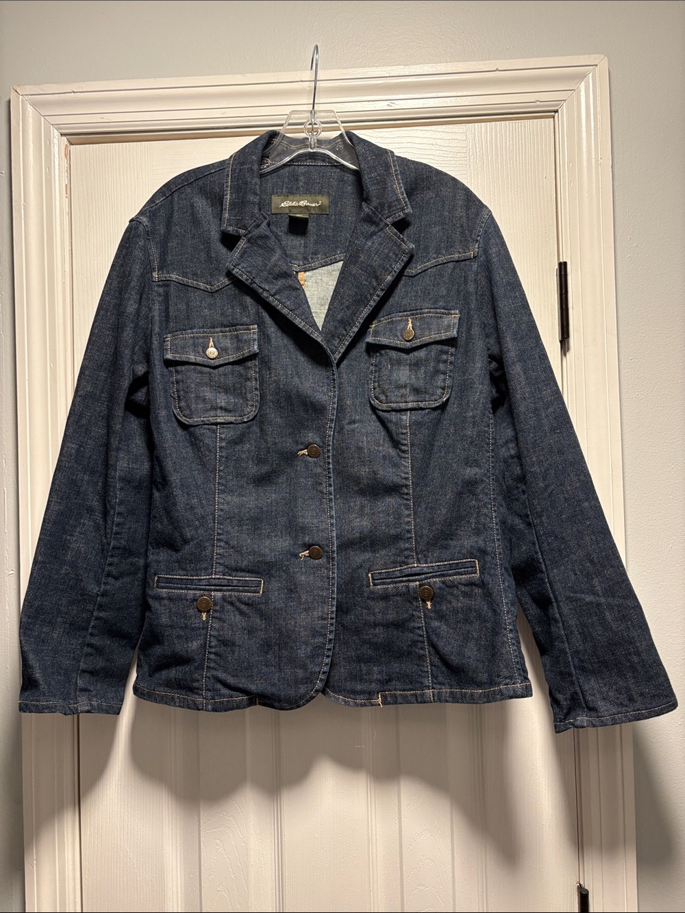 Eddie Bauer Dark Blue Denim Blazer Jacket
